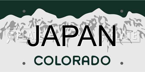 JAPAN Colorado License Plate