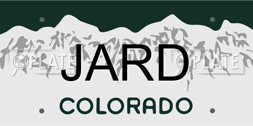 JARD Colorado License Plate