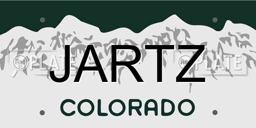 JARTZ Colorado License Plate