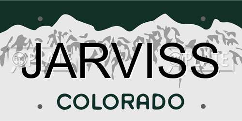 JARVISS Colorado License Plate