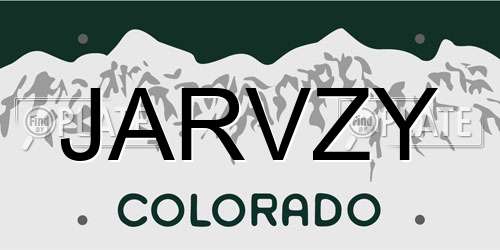 JARVZY Colorado License Plate