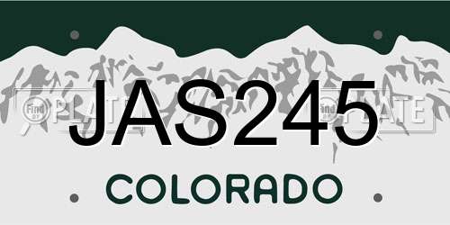 JAS245 Colorado License Plate