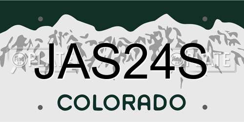 JAS24S Colorado License Plate