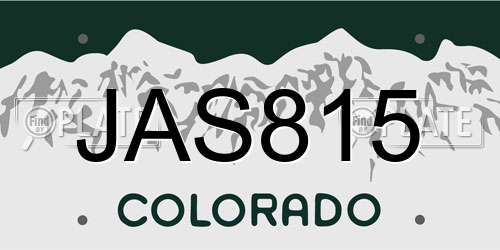 JAS815 Colorado License Plate