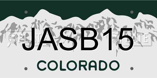 JASB15 Colorado License Plate