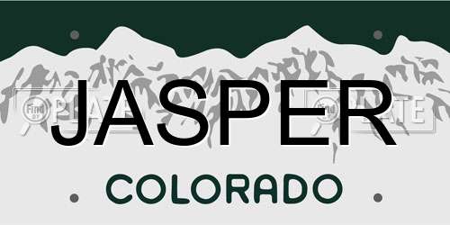 JASPER Colorado License Plate