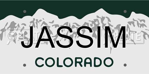 JASSIM Colorado License Plate