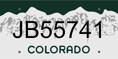 JB55741 Colorado License Plate