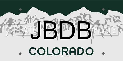 JBDB Colorado License Plate