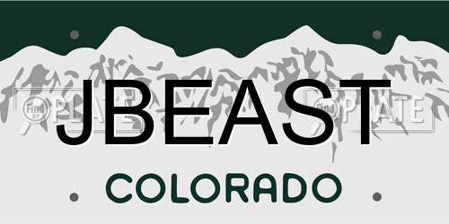 JBEAST Colorado License Plate