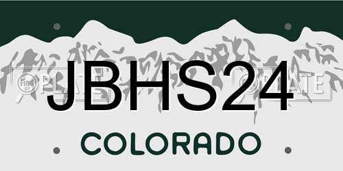 JBHS24 Colorado License Plate