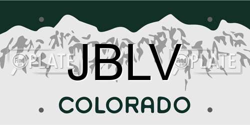 JBLV Colorado License Plate