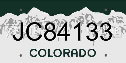 JC84133 Colorado License Plate
