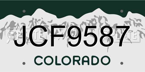 JCF9587 Colorado License Plate