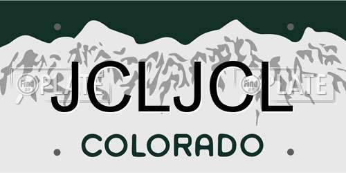JCLJCL Colorado License Plate
