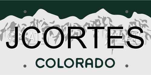 JCORTES Colorado License Plate