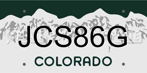 JCS86G Colorado License Plate