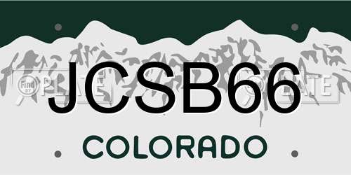 JCSB66 Colorado License Plate