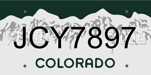 JCY7897 Colorado License Plate