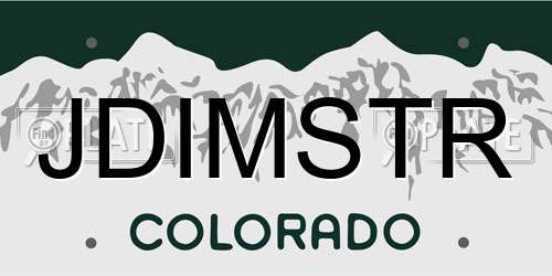JDIMSTR Colorado License Plate