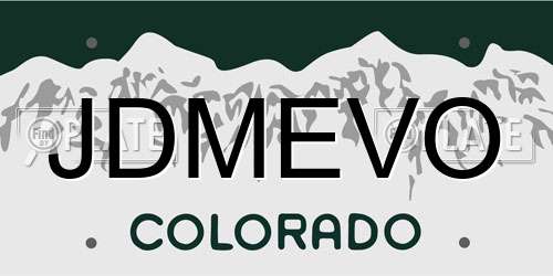 JDMEVO Colorado License Plate