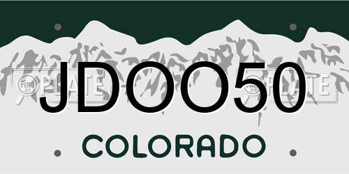 JDOO50 Colorado License Plate