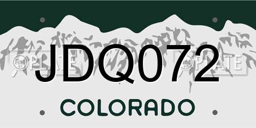 JDQ072 Colorado License Plate