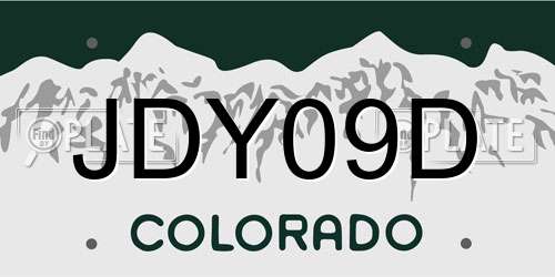 JDY09D Colorado License Plate