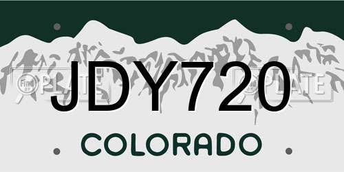 JDY720 Colorado License Plate