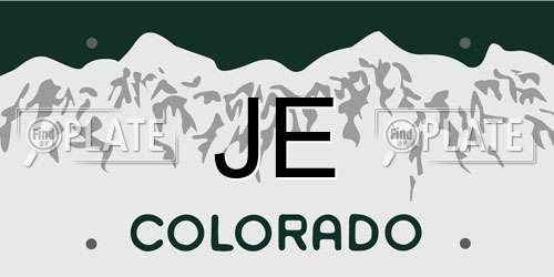 JE Colorado License Plate