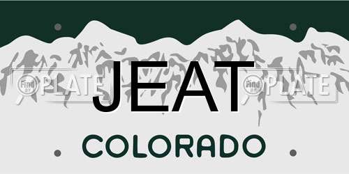 JEAT Colorado License Plate