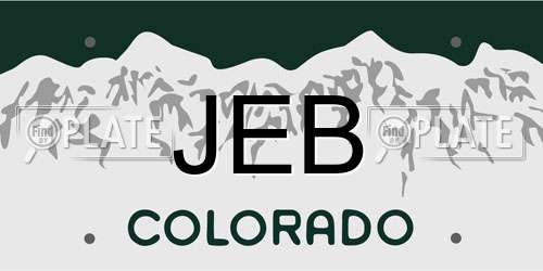 JEB Colorado License Plate
