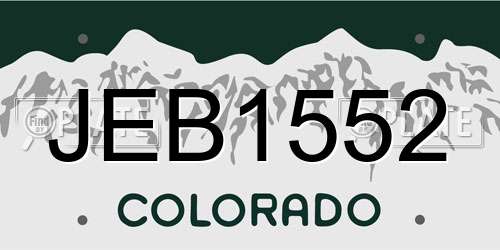 JEB1552 Colorado License Plate