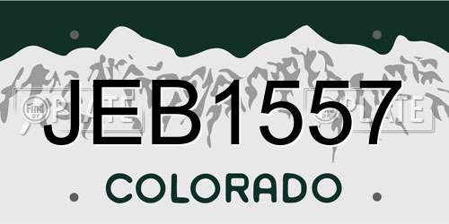 JEB1557 Colorado License Plate