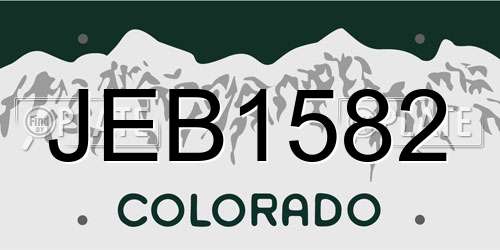 JEB1582 Colorado License Plate