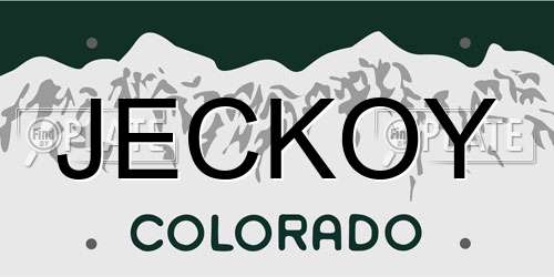 JECKOY Colorado License Plate