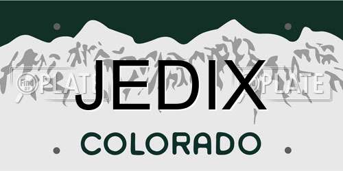 JEDIX Colorado License Plate