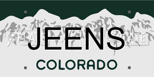 JEENS Colorado License Plate