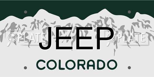 JEEP Colorado License Plate