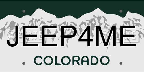 JEEP4ME Colorado License Plate
