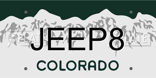 JEEP8 Colorado License Plate