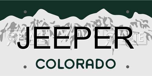 JEEPER Colorado License Plate