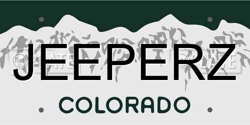JEEPERZ Colorado License Plate