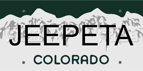 JEEPETA Colorado License Plate