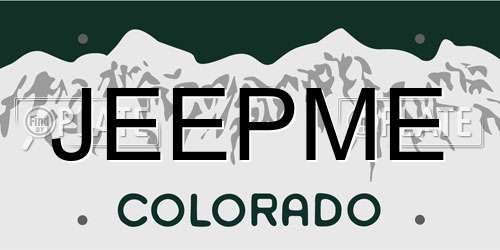JEEPME Colorado License Plate