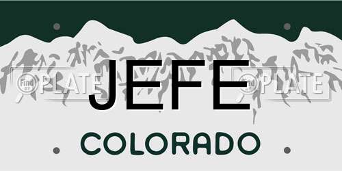 JEFE Colorado License Plate