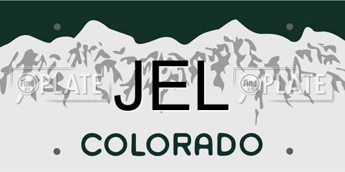 JEL Colorado License Plate