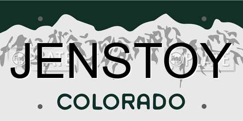 JENSTOY Colorado License Plate