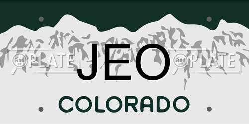 JEO Colorado License Plate