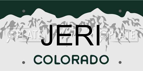JERI Colorado License Plate